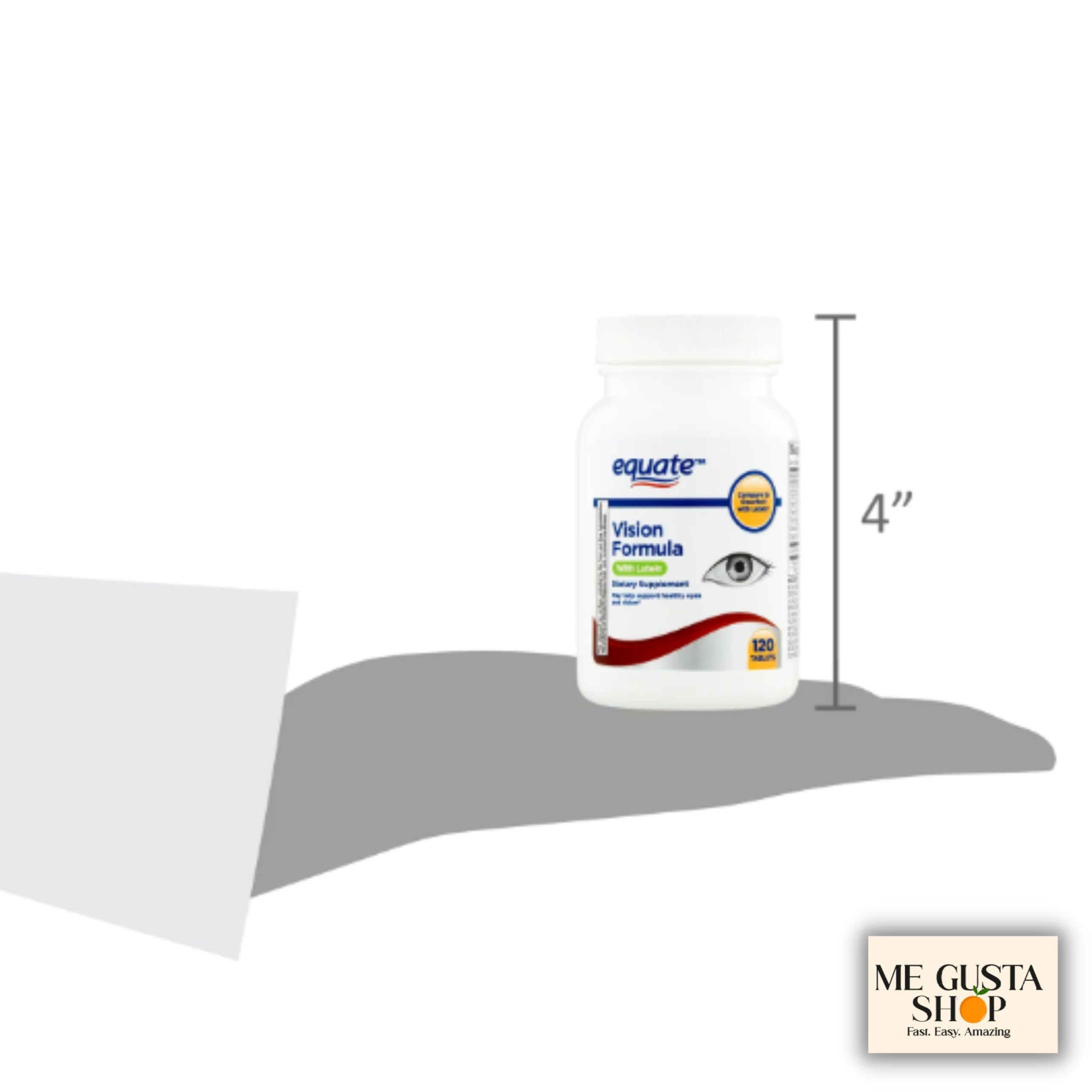 Lifestyle shot of ME GUSTA SHOP Lutein Vision Formula on a table