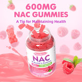 Lifestyle shot of MEENCCD NAC Gummies with a glass of water