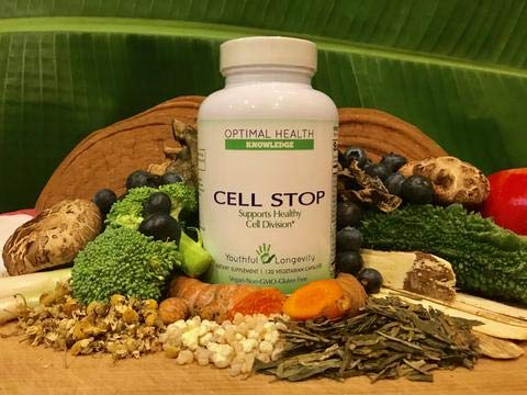 Lifestyle shot of Optimal Health Knowledge Cell Stop on a kitchen counter