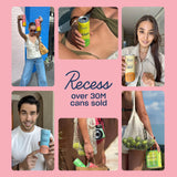 Lifestyle shot of Recess Alcohol-Free Cosmo Mocktail on a table