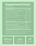 Lifestyle shot of Sapling Vitamin B Complex with fresh vegetables