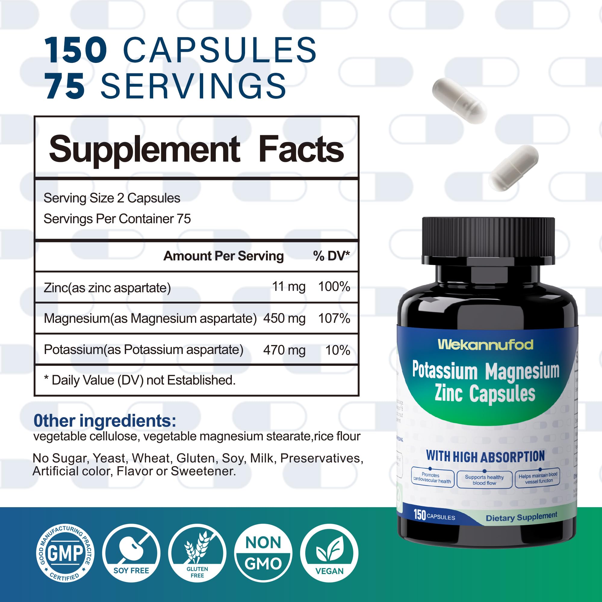 Lifestyle shot of Wekannufod Potassium Magnesium Supplement on a kitchen counter