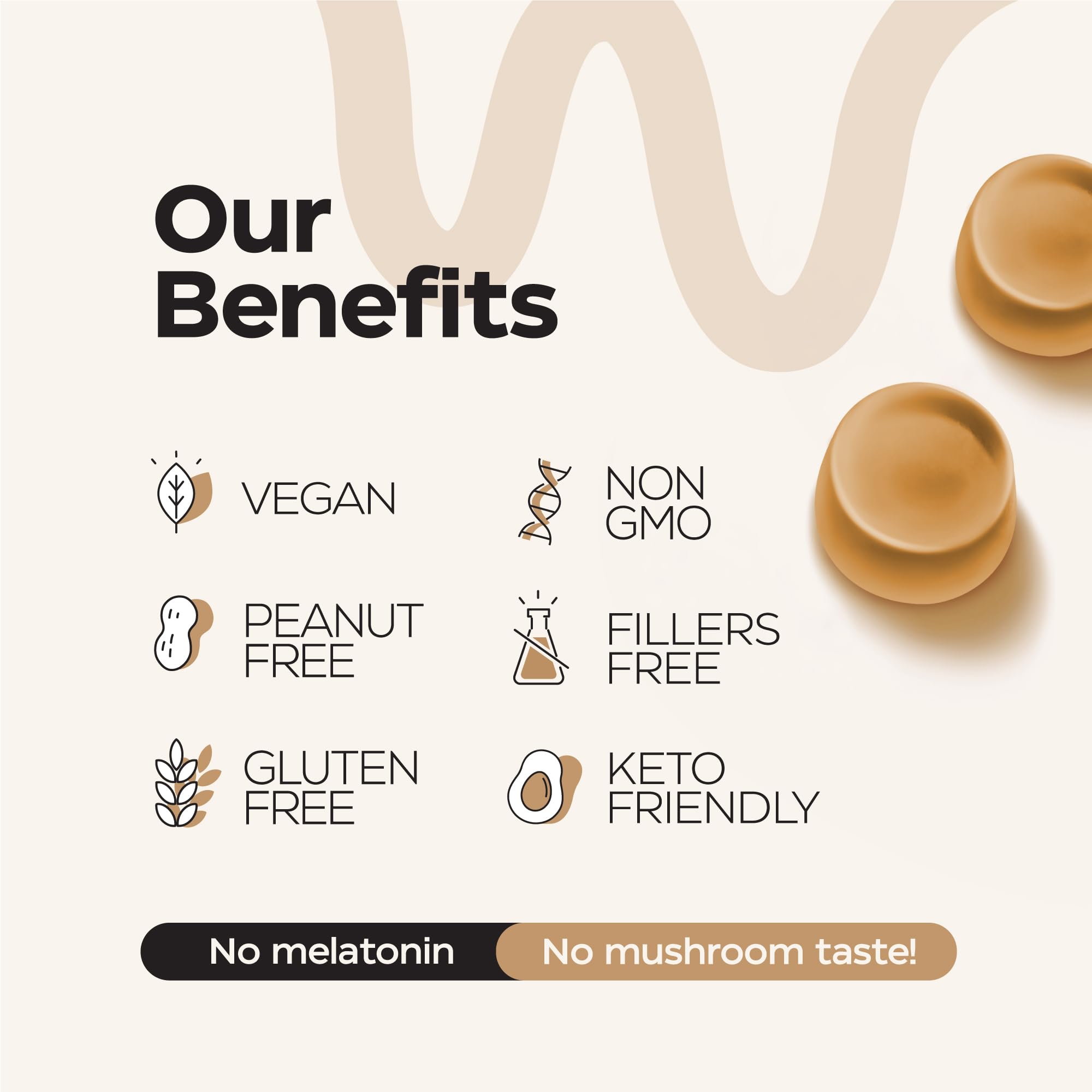 Lifestyle shot of Wellneum Mushroom Gummies on a table