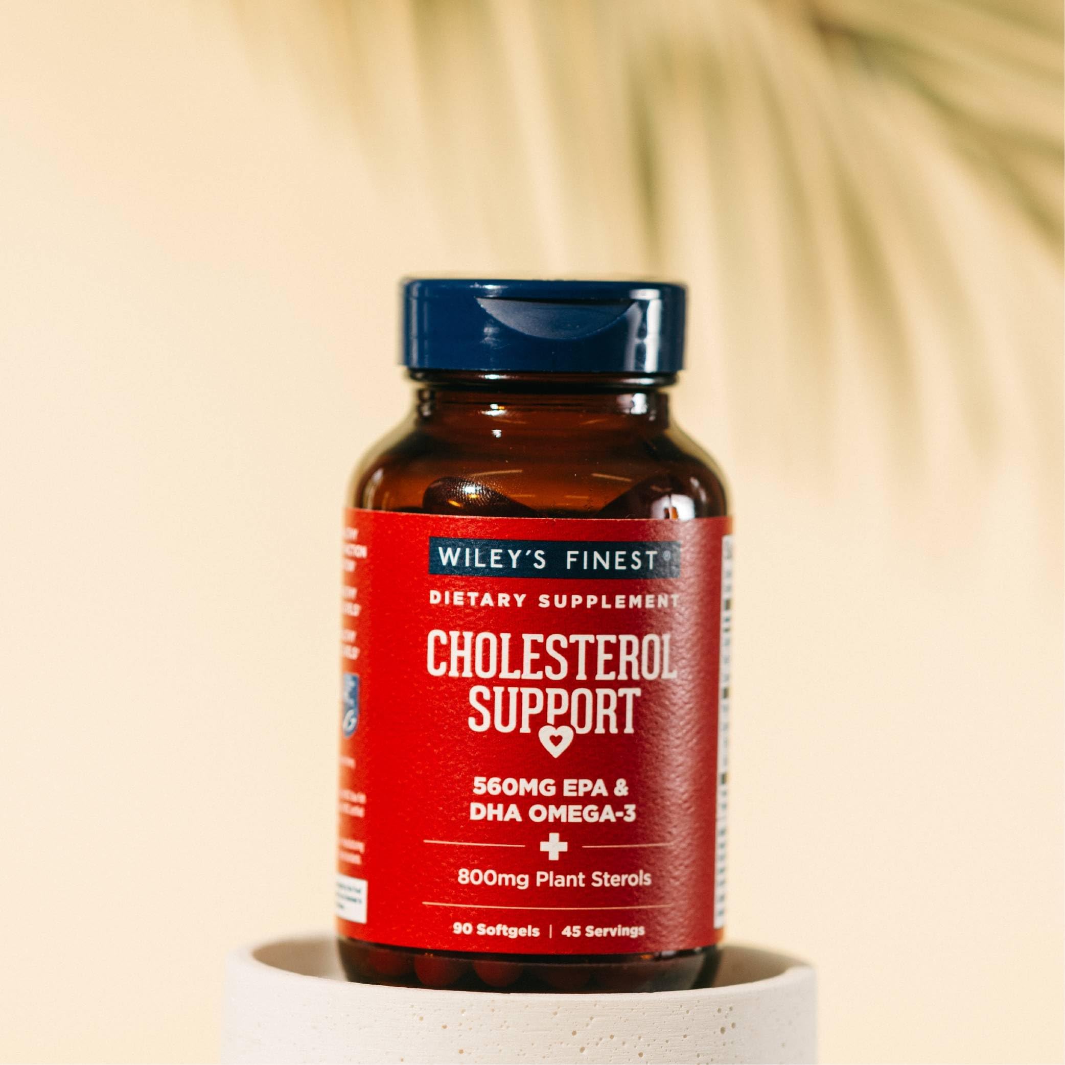 Lifestyle shot of Wiley's Finest Omega-3 Fish Oil on kitchen countertop