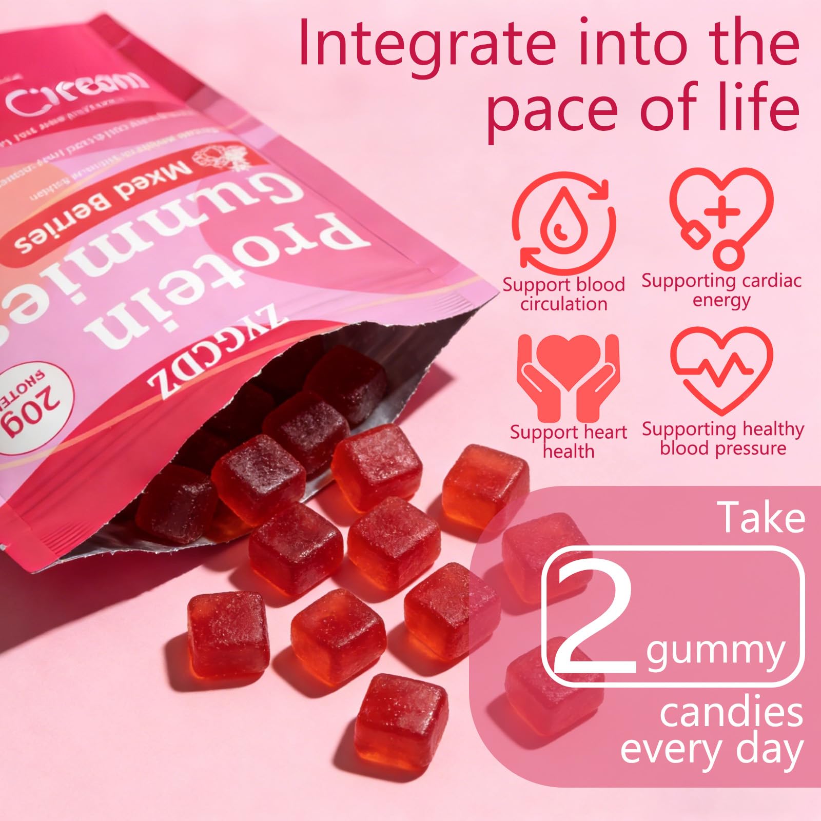 Lifestyle shot of YKSDQ Collagen Gummies in use