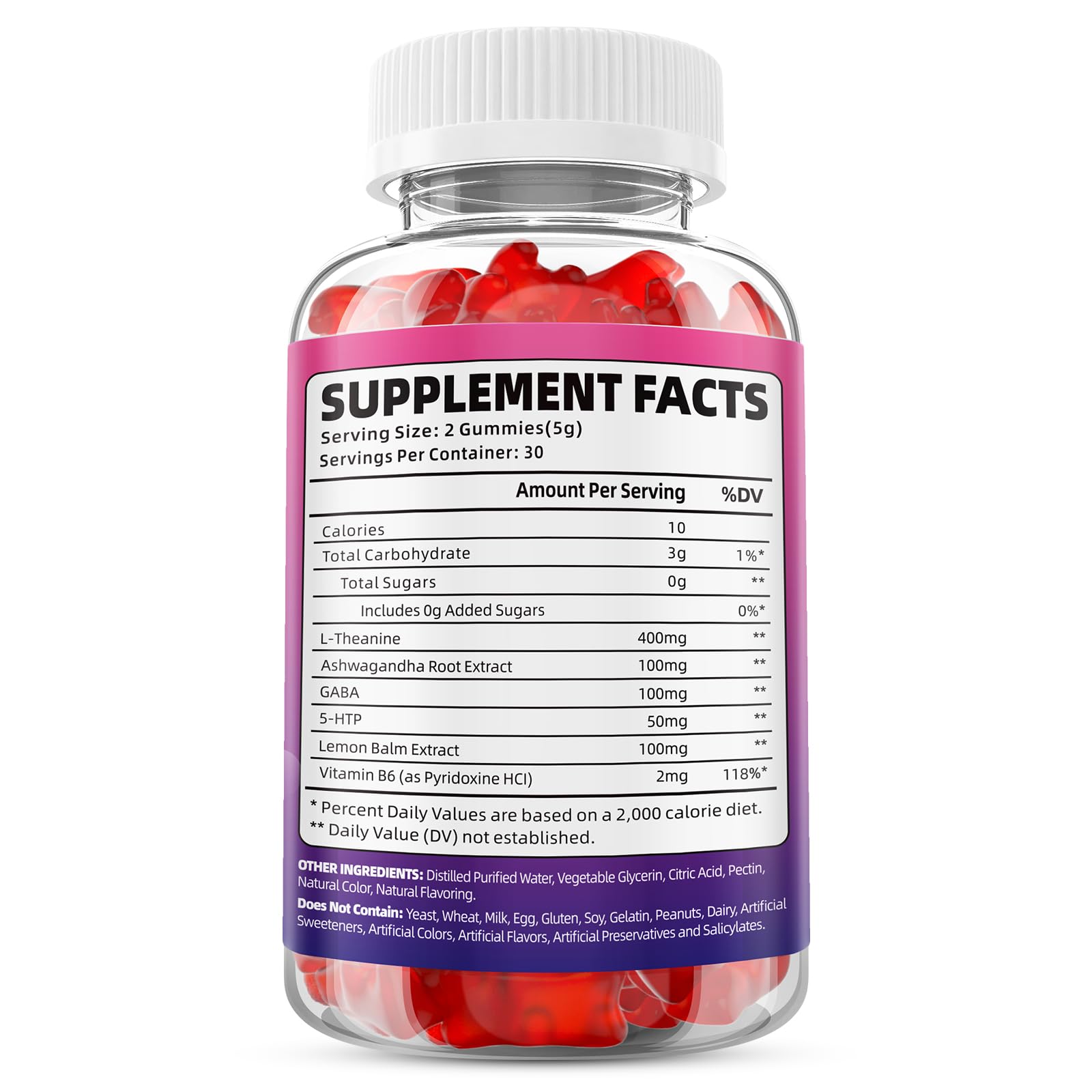 Lifestyle shot of YUULAI L-Theanine Gummies with fruits
