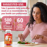 Lifestyle shot of YUULAI Vitamin B1 Gummies with fruits