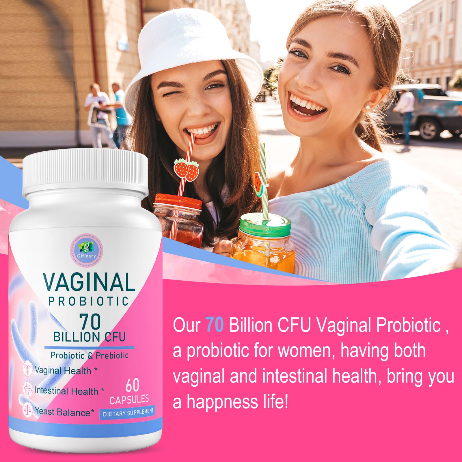 Lifestyle shot of Zwllood Vaginal Probiotics with a glass of water