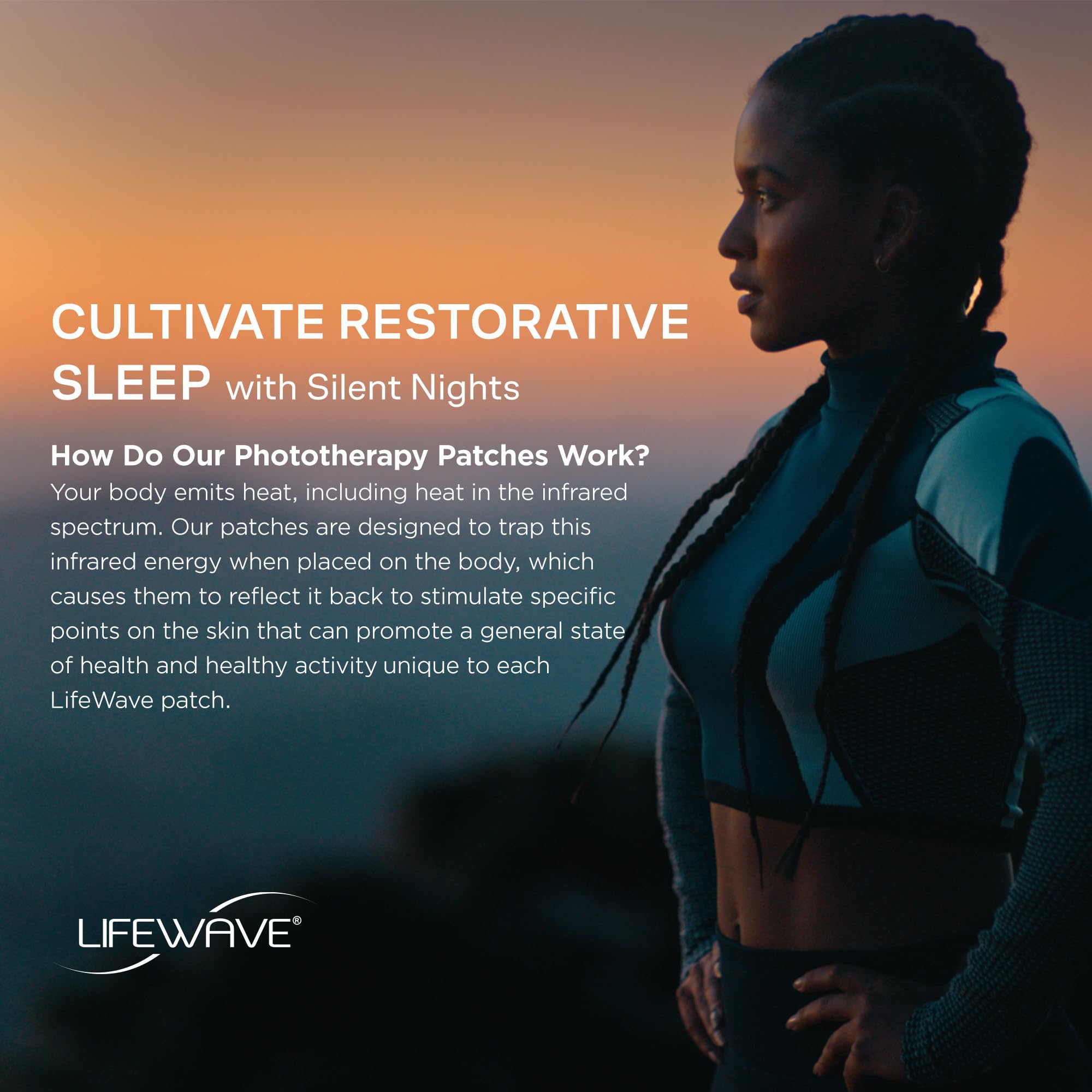LifeWave Silent Nights Patches back view with usage instructions