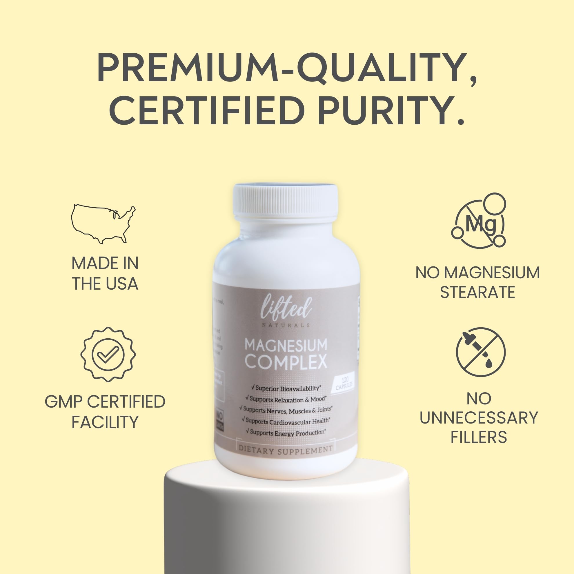 Lifted Naturals Magnesium Complex 100g side view