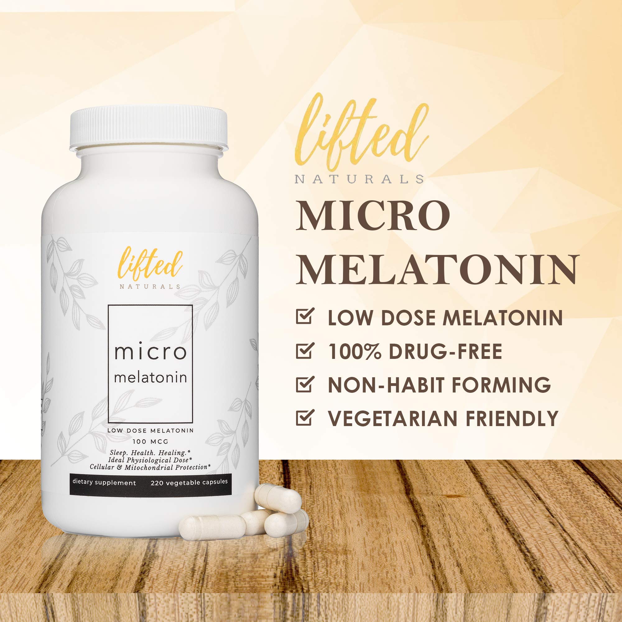 Lifted Naturals Micro Melatonin bottle with label