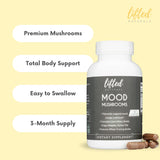Lifted Naturals Mood Mushrooms 109g with measuring spoon