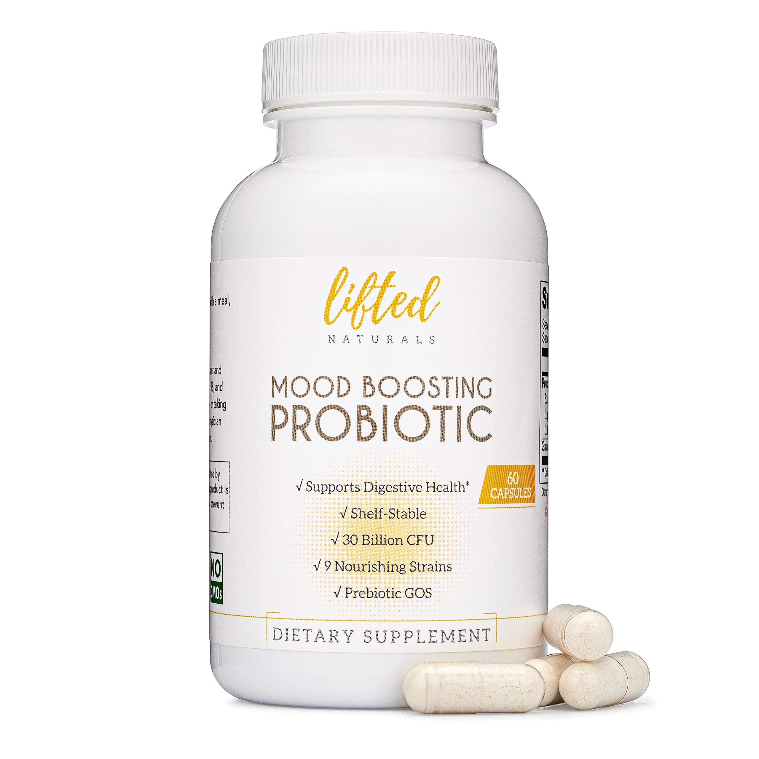 Lifted Naturals Mood Probiotic 60 capsules front view