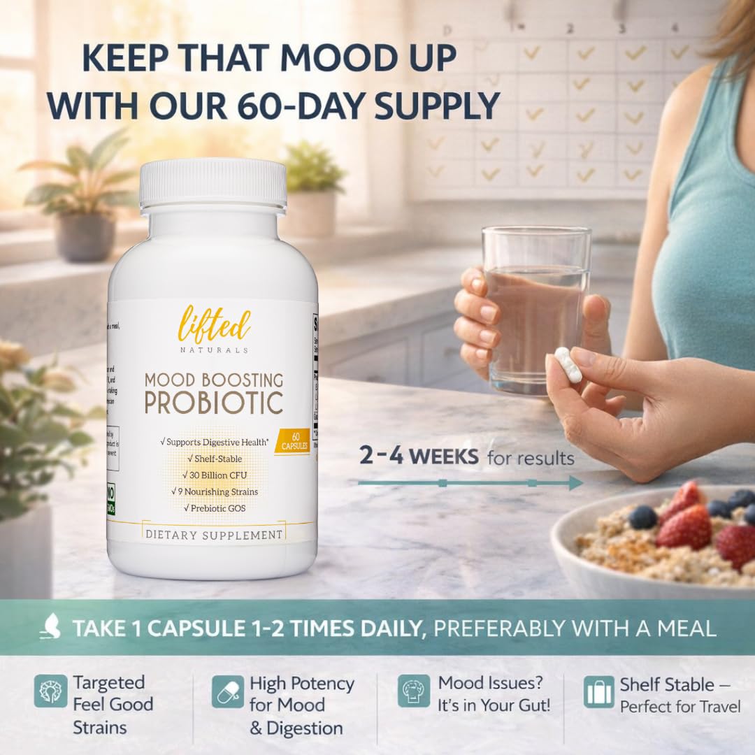 Lifted Naturals Mood Probiotic bottle side view