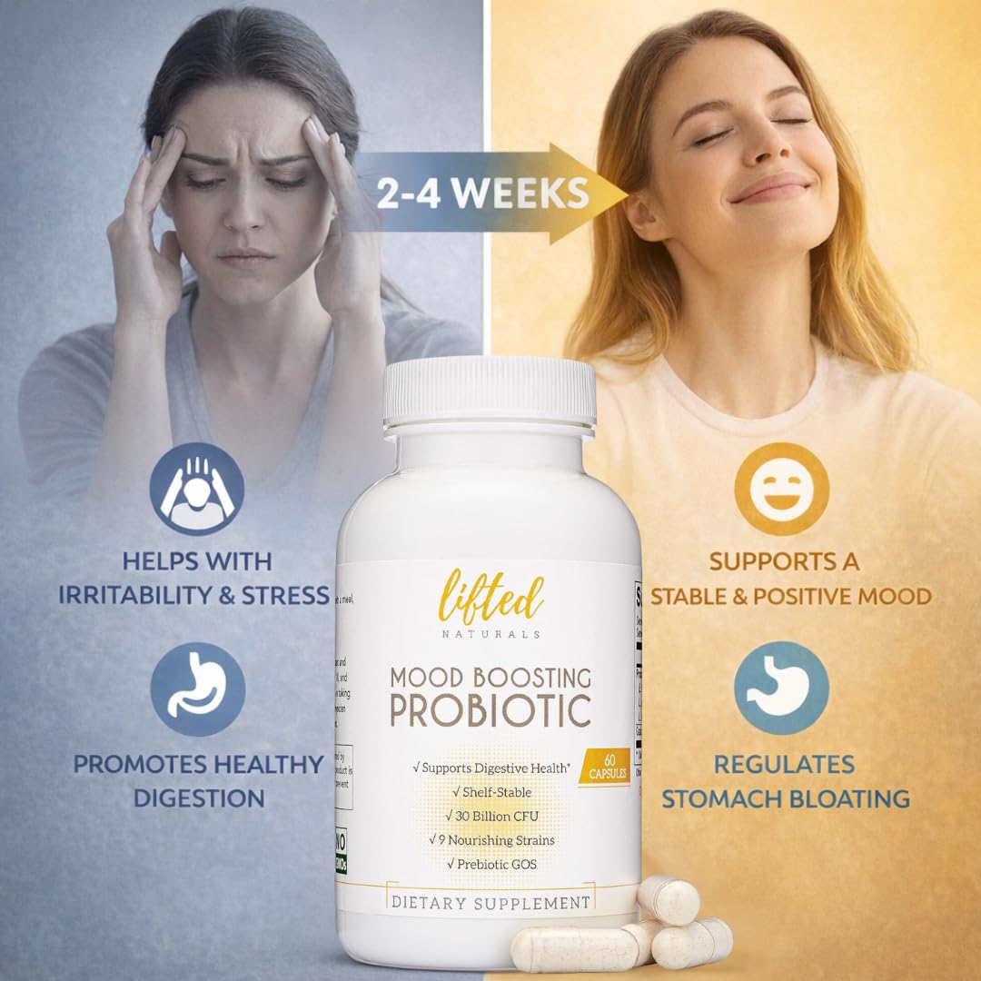 Lifted Naturals Mood Probiotic bottle with label