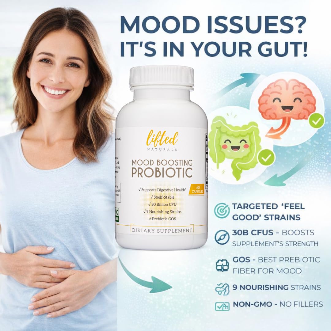 Lifted Naturals Mood Probiotic capsules close-up