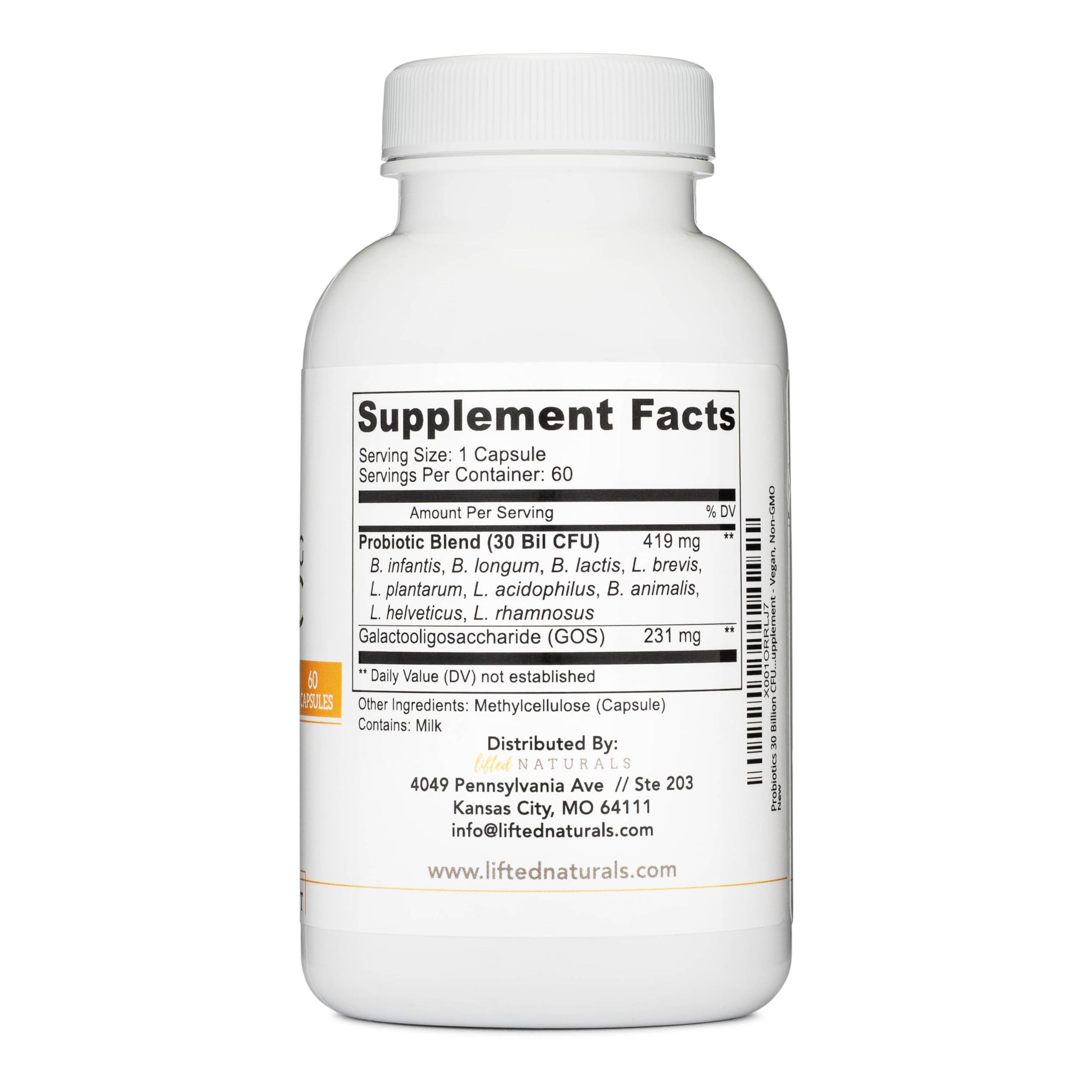 Lifted Naturals Mood Probiotic ingredients list