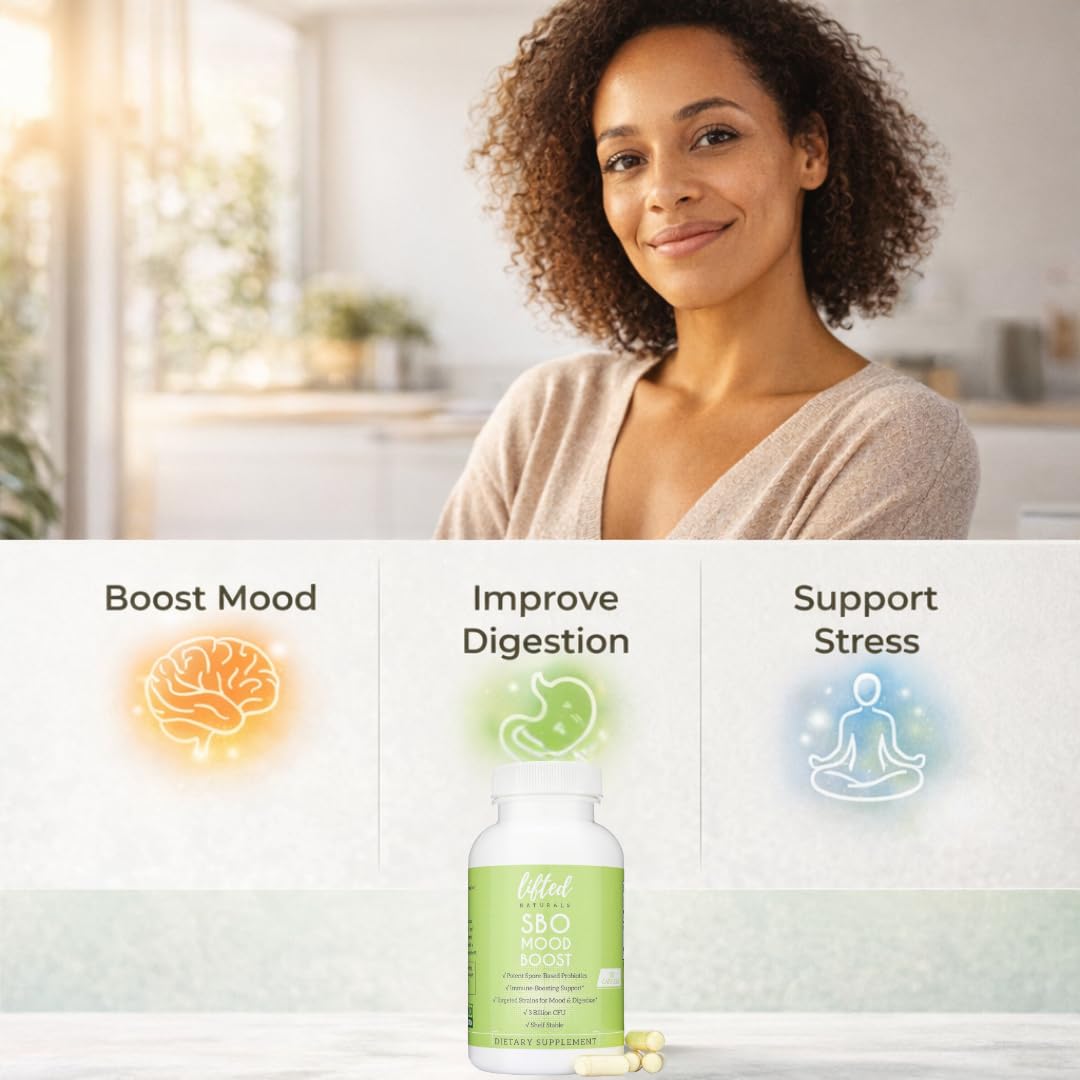 Lifted Naturals Probiotic Capsules back view showing ingredients