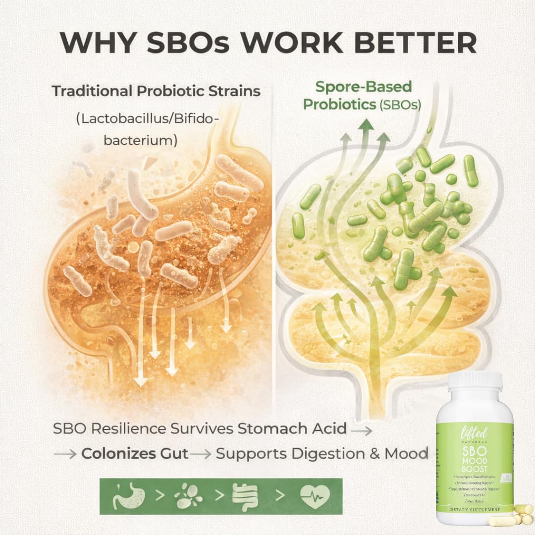 Lifted Naturals Probiotic Capsules on a wooden table