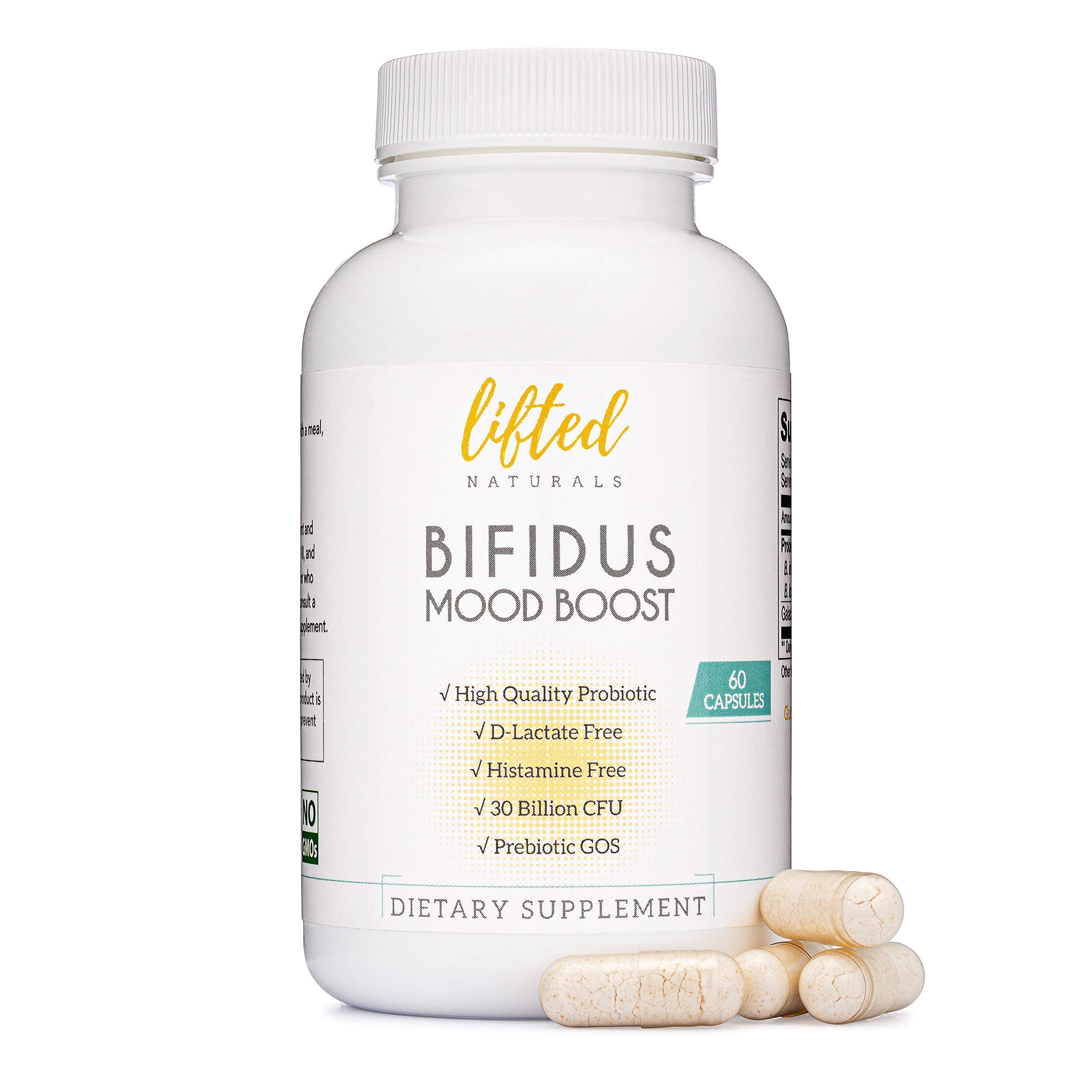 Lifted Naturals Probiotic Supplement 60 Capsules front view