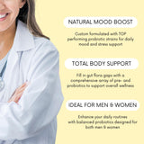 Lifted Naturals Probiotic Supplement side view of bottle