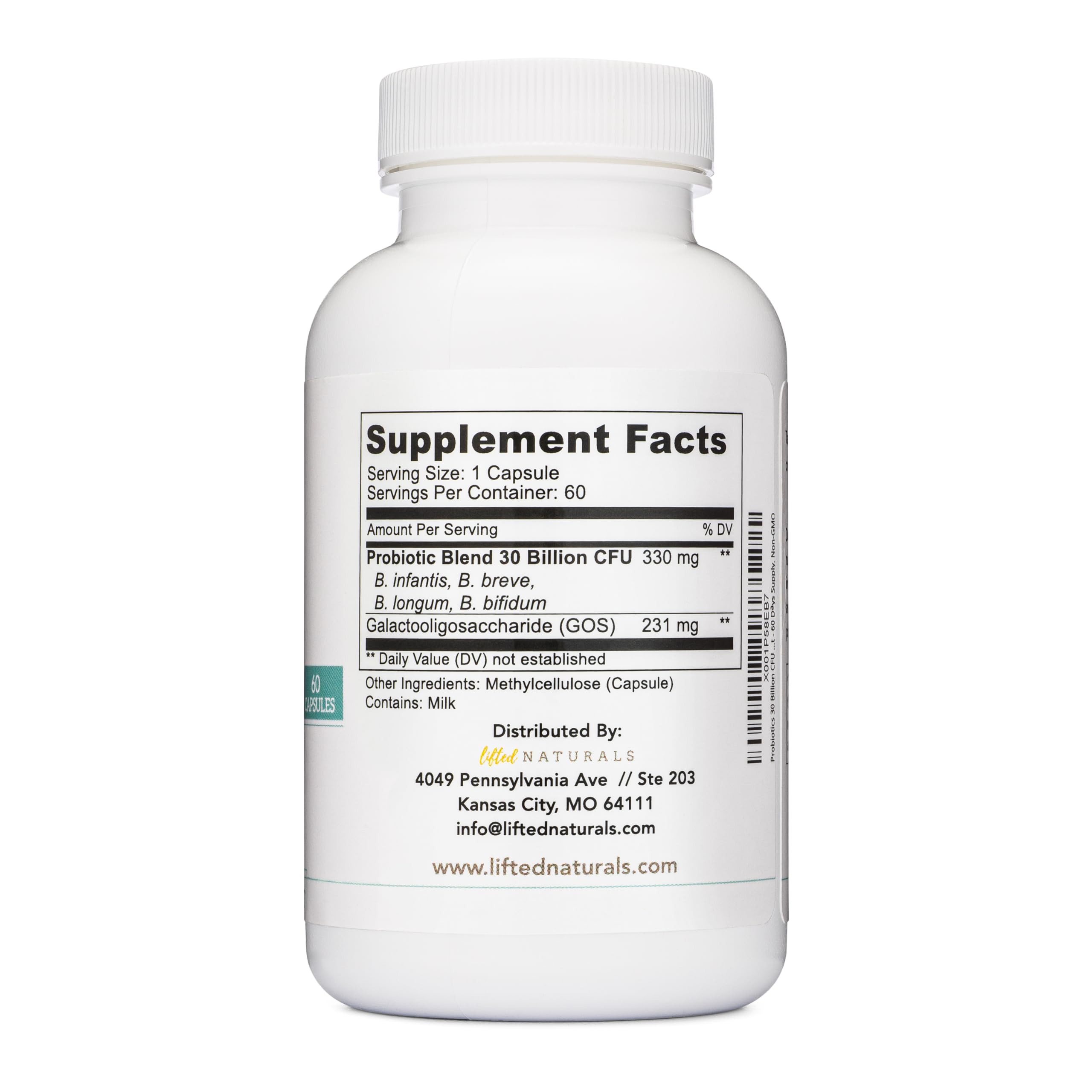 Lifted Naturals Probiotic Supplement with a measuring spoon