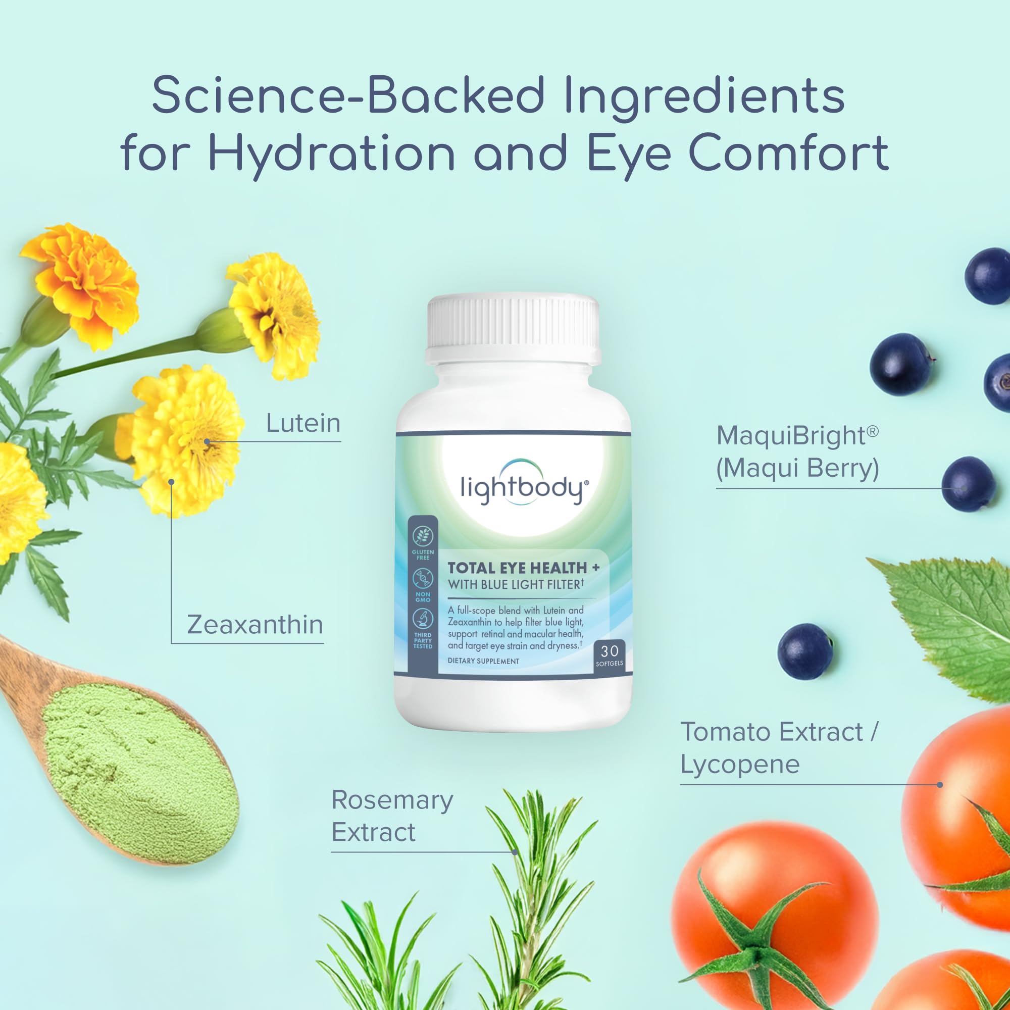 Lightbody Lutein Eye Wellness Supplement capsule close-up