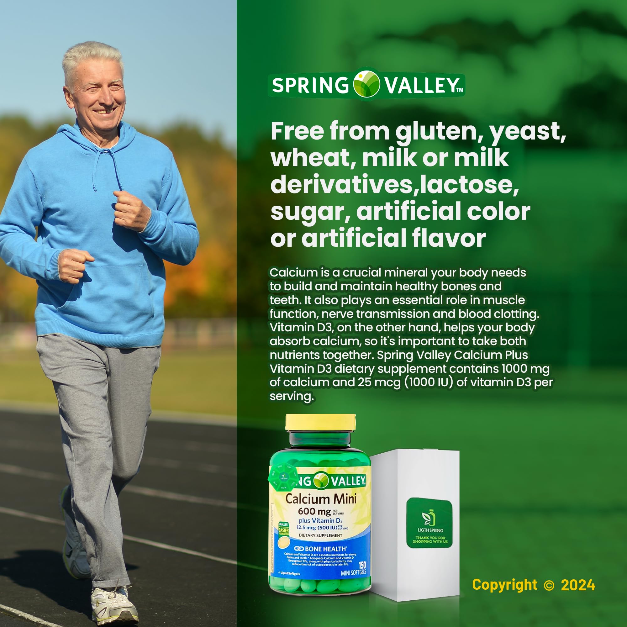 LightSpring Calcium Plus Vitamin D3 Mini Softgels close-up