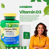 LightSpring Calcium Plus Vitamin D3 Mini Softgels on a wooden table