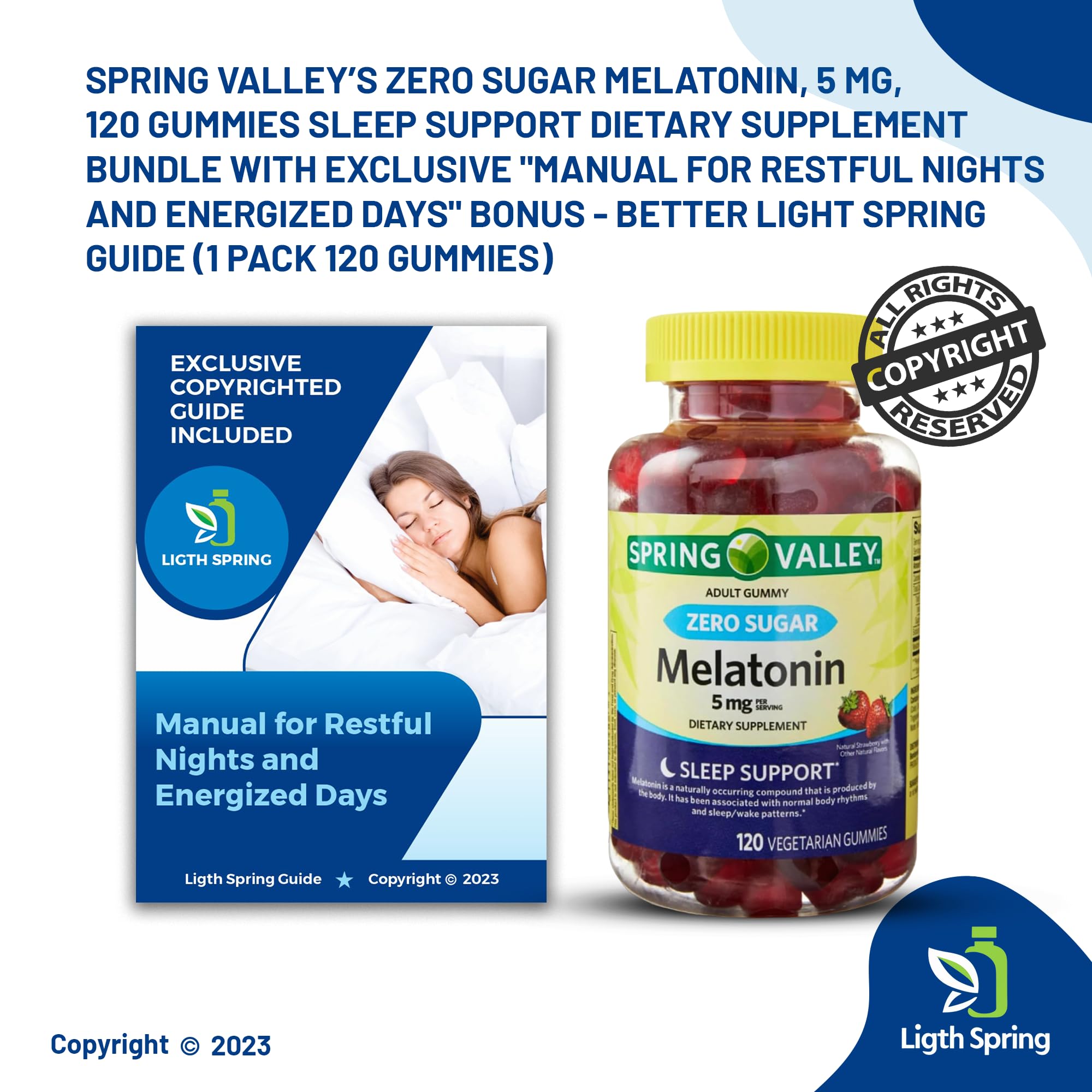 LightSpring Melatonin Gummies on a wooden table