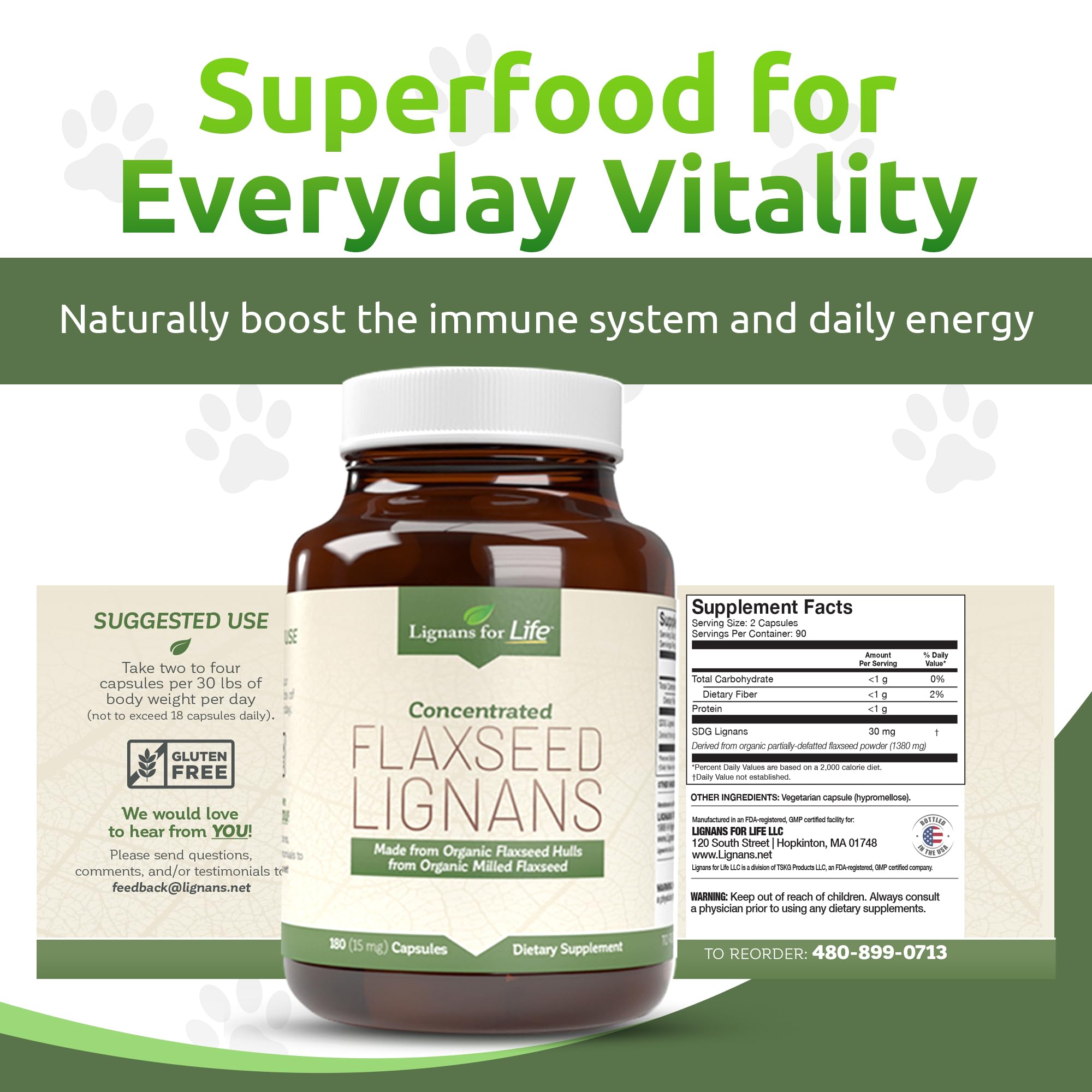 Lignans For Life Flaxseed Lignans Capsules close-up of capsules