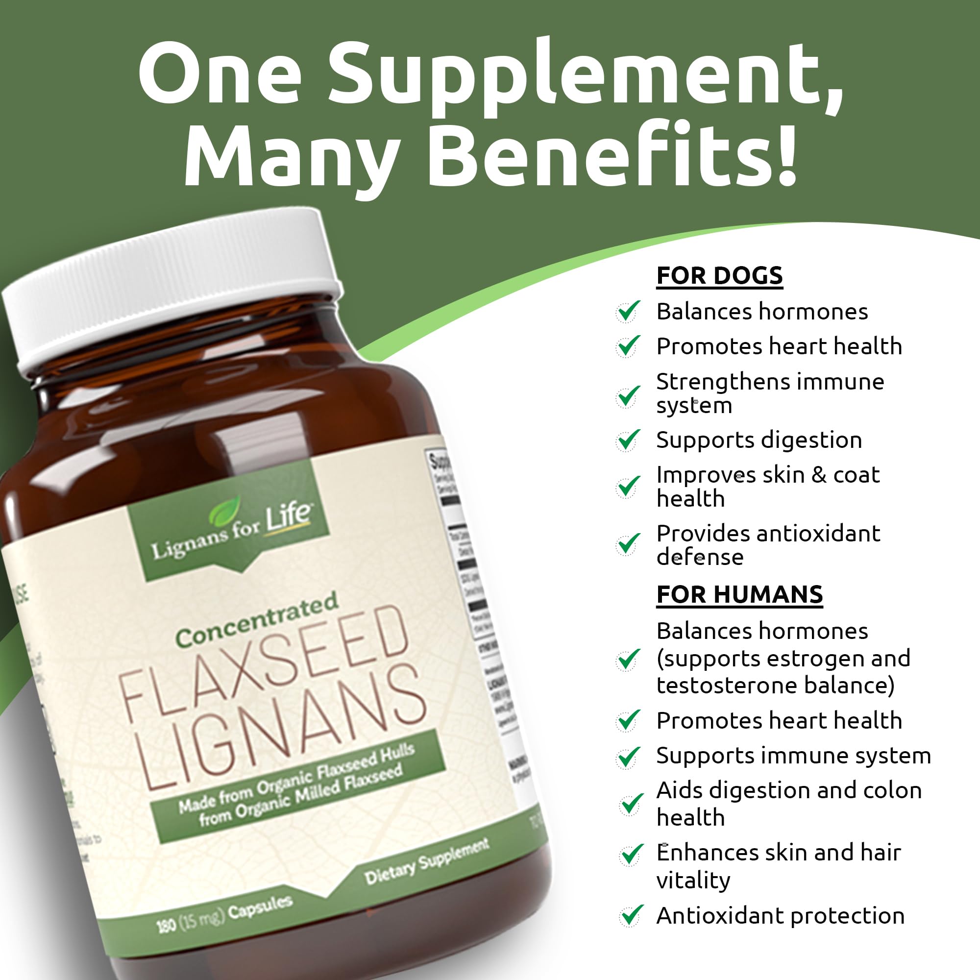 Lignans For Life Flaxseed Lignans Capsules side view