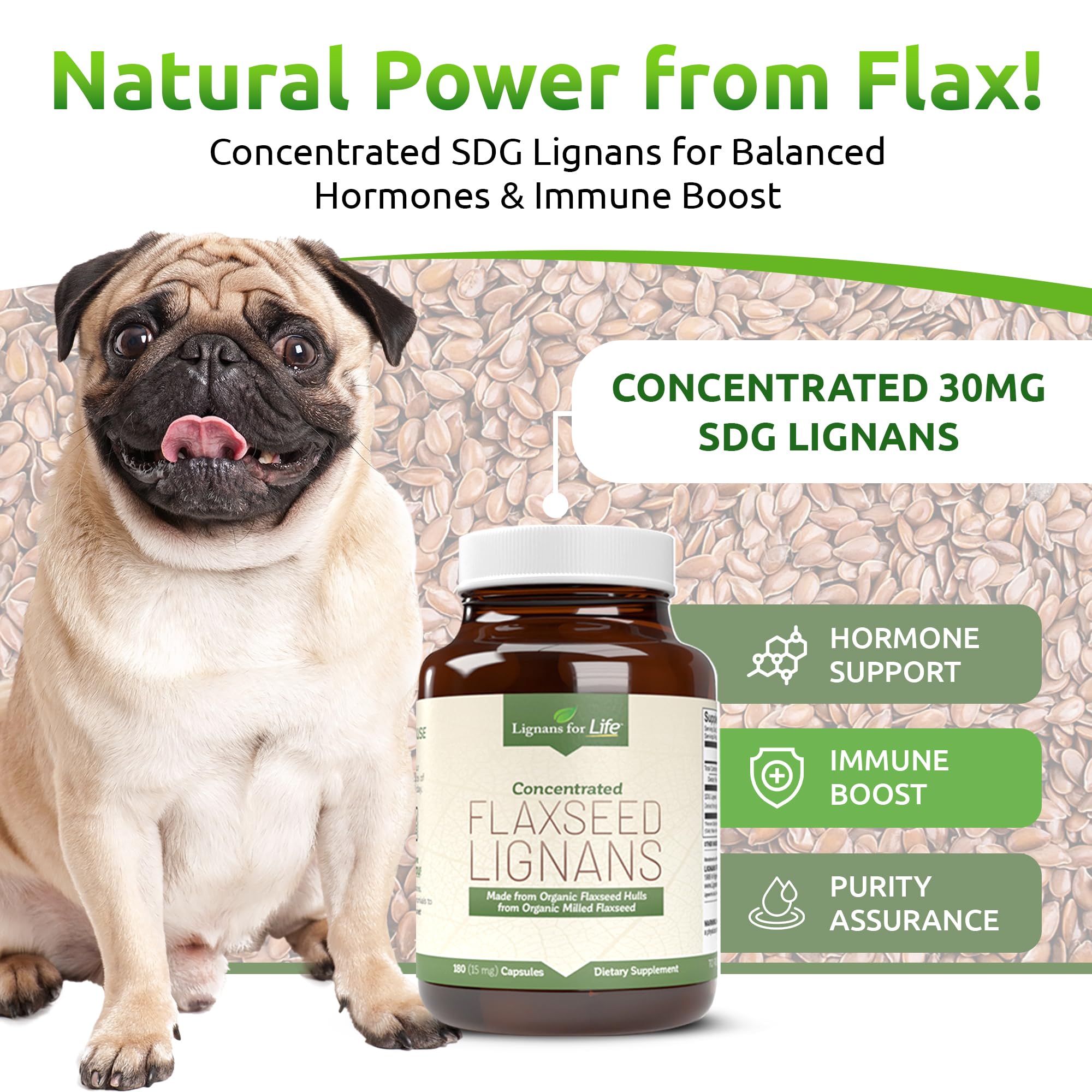 Lignans For Life Flaxseed Lignans Capsules with measuring spoon