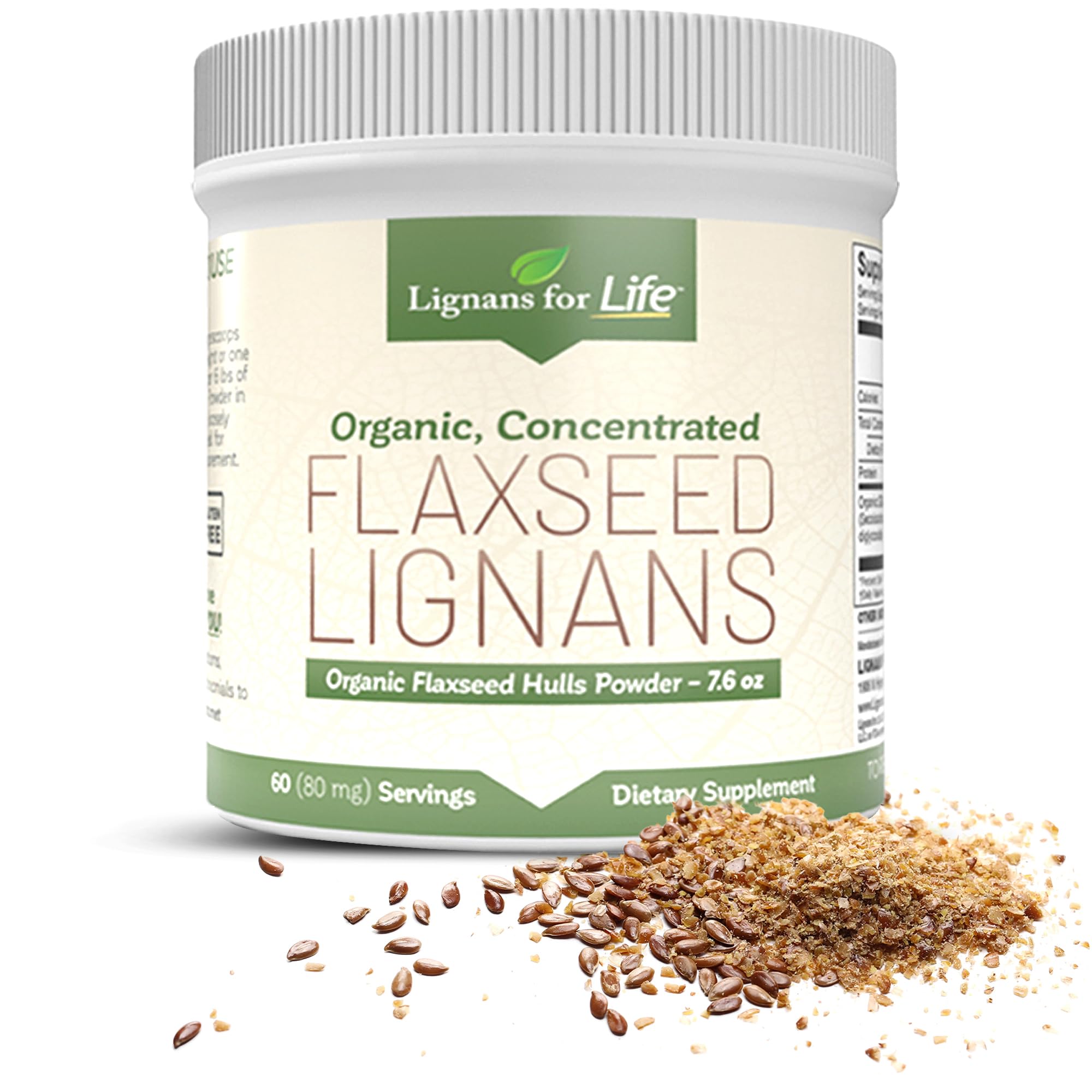 Lignans For Life Organic Flaxseed Powder 215g front view