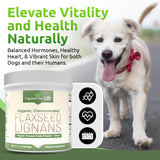 Lignans For Life Organic Flaxseed Powder scoop with powder