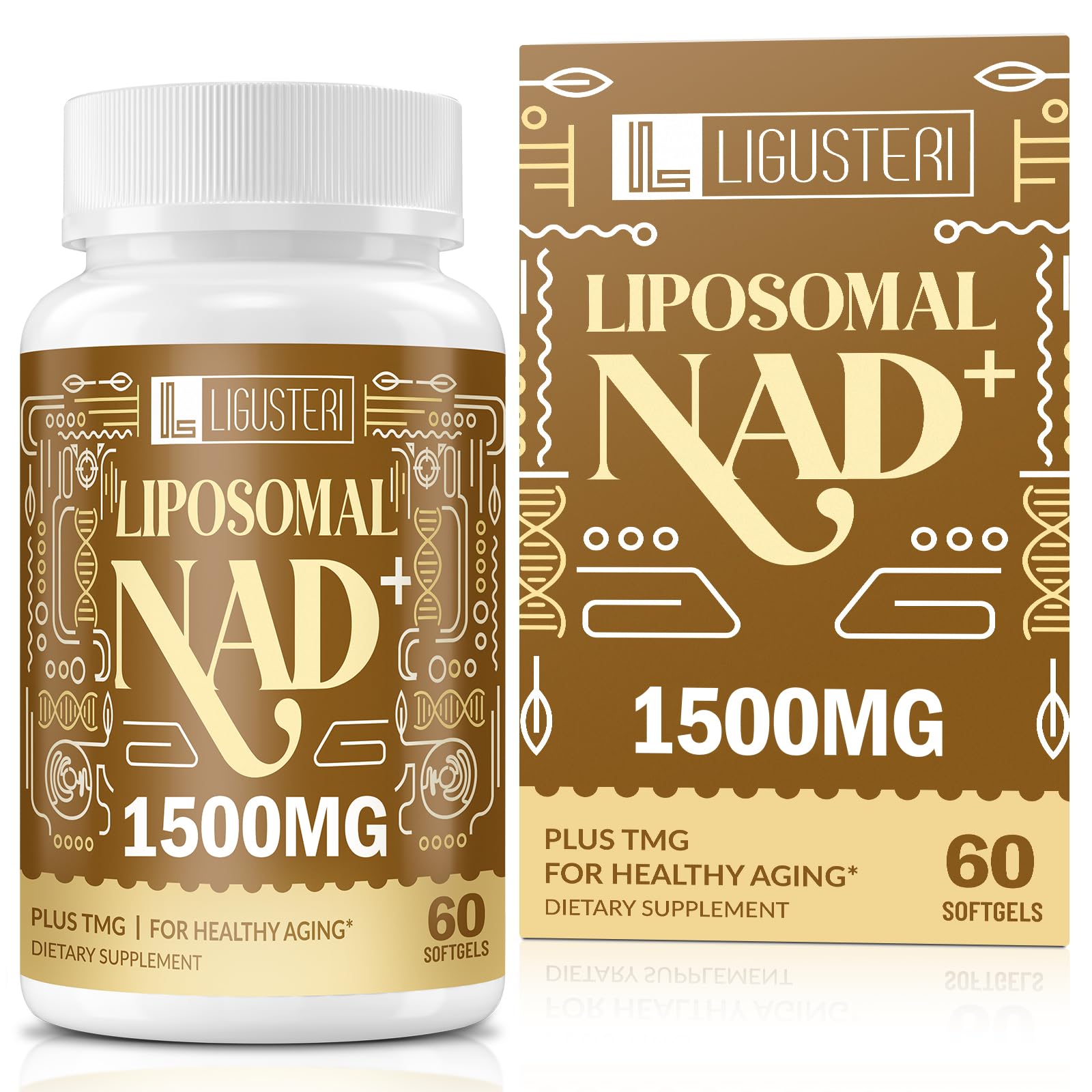 LIGUSTERI Liposomal NAD+ with TMG 500mg capsule front view
