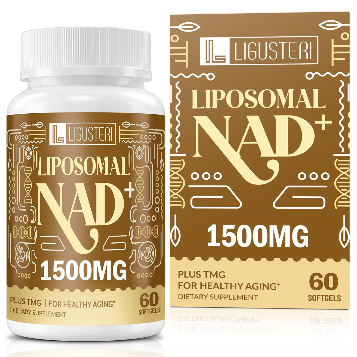 LIGUSTERI Liposomal NAD+ with TMG 500mg capsule front view
