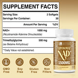LIGUSTERI Liposomal NAD+ with TMG 500mg side view of the bottle