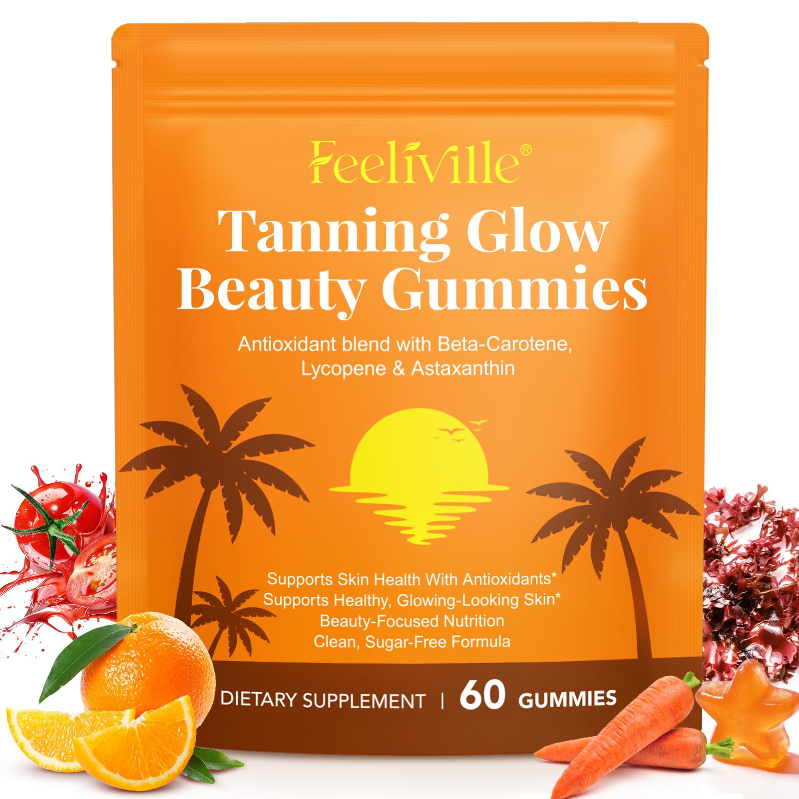 liiutry Tanning Gummies with Astaxanthin 68g front view
