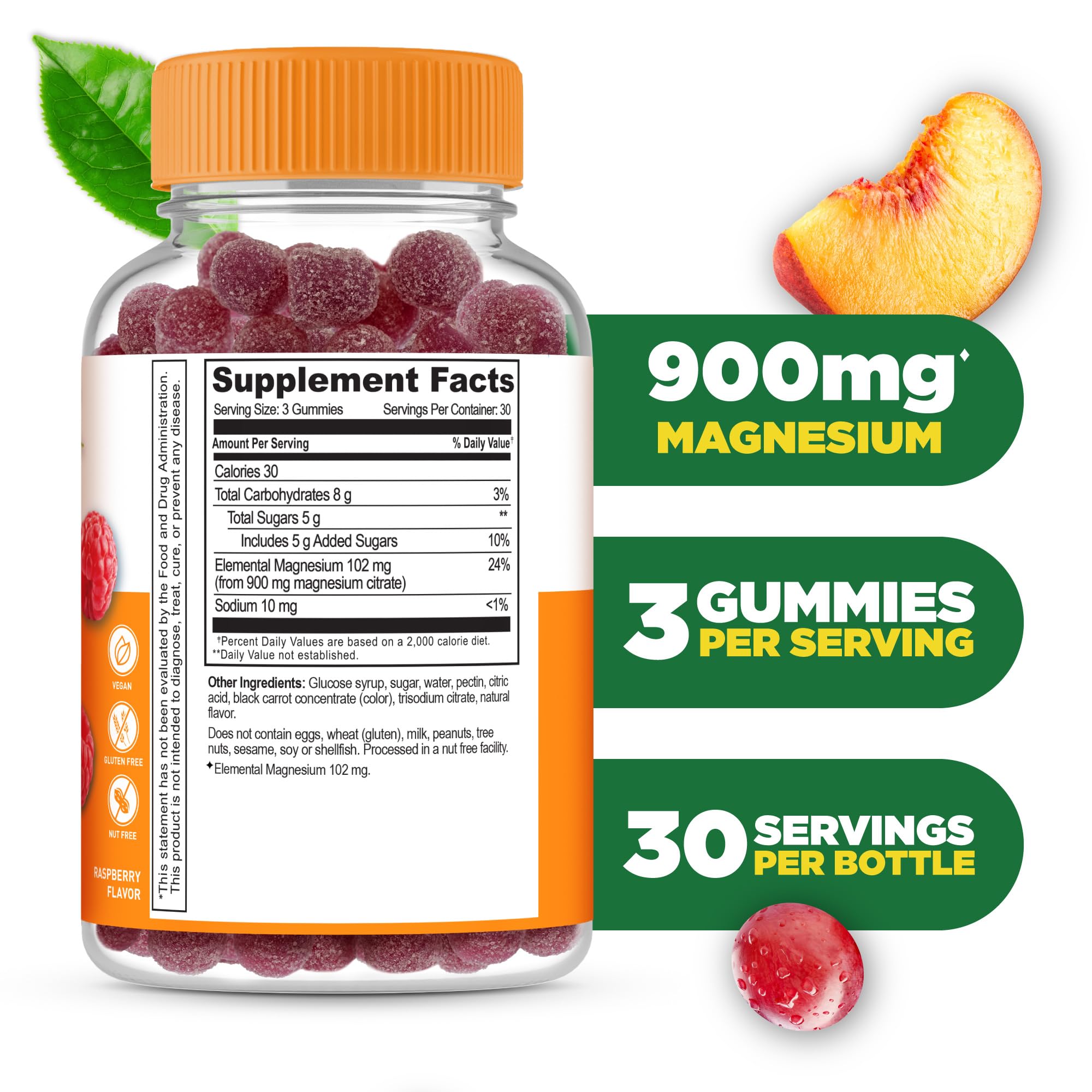 Lija Magnesium Citrate Gummies 90 count bottle side view
