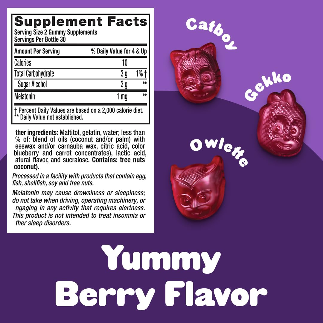 Lil Critters PJ Masks Melatonin Gummy nutritional information
