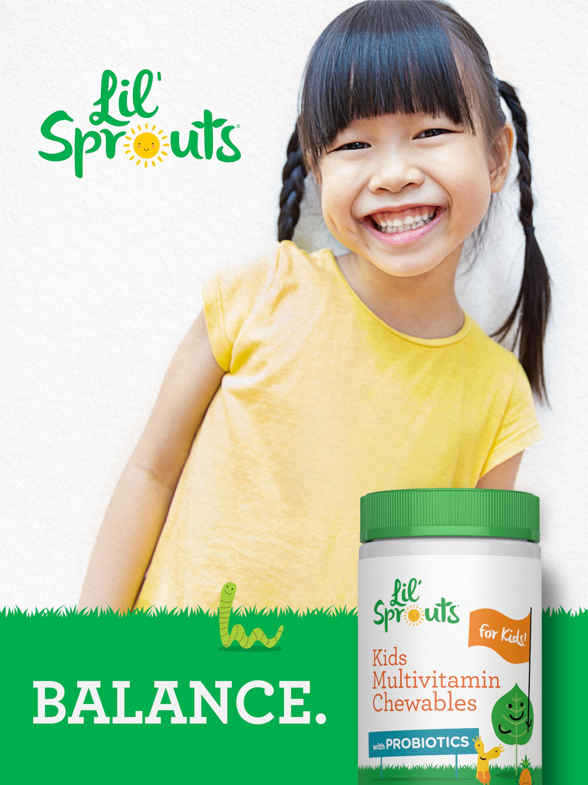 Lil' Sprouts Kids Multivitamin Chewables with measuring spoon