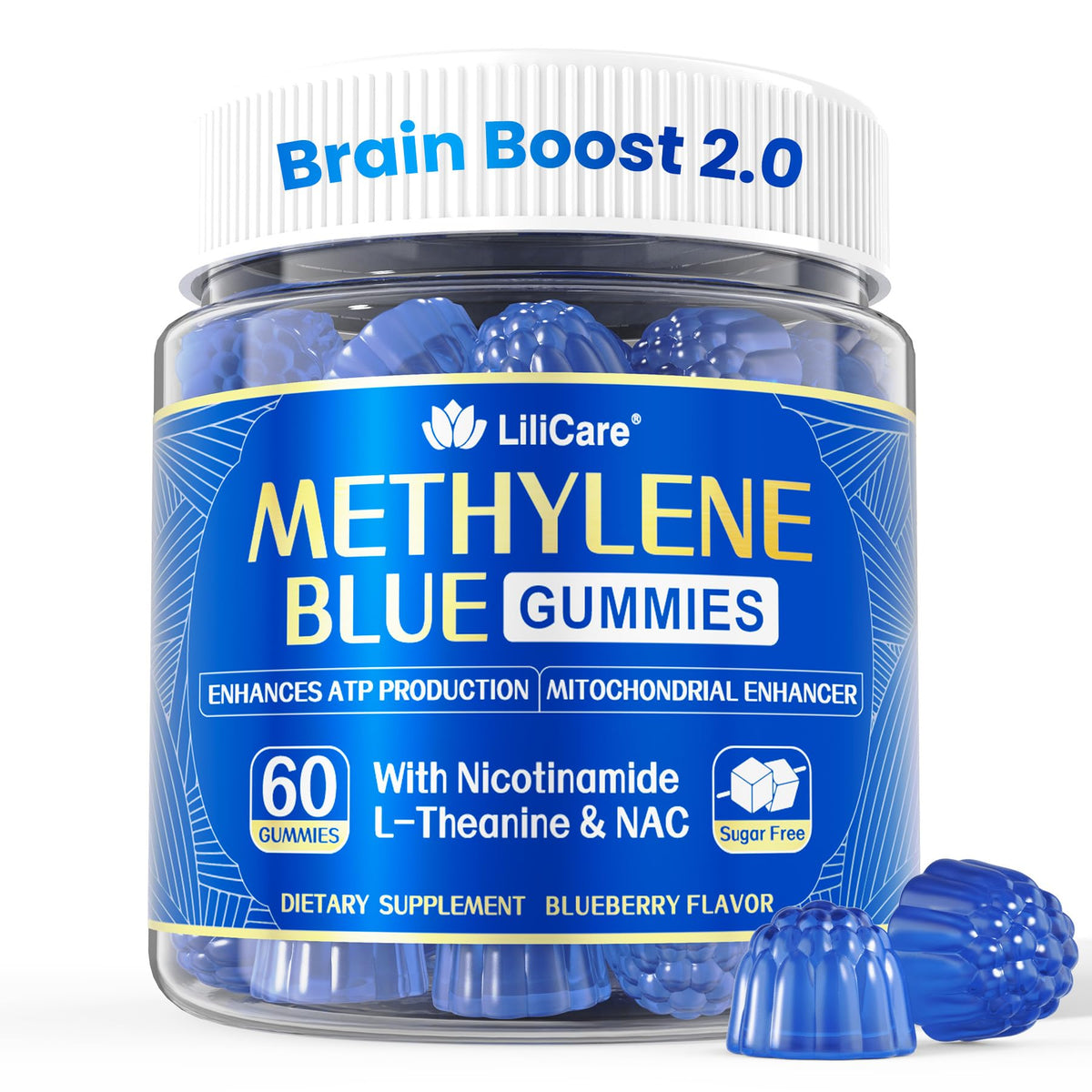 LILICARE Brain Fuel Gummies front view with packaging