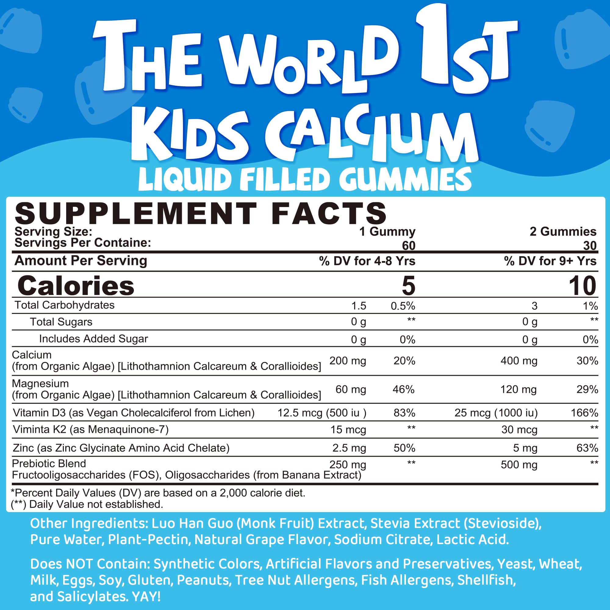 LILICARE Calcium Gummies packaging showing 120 count