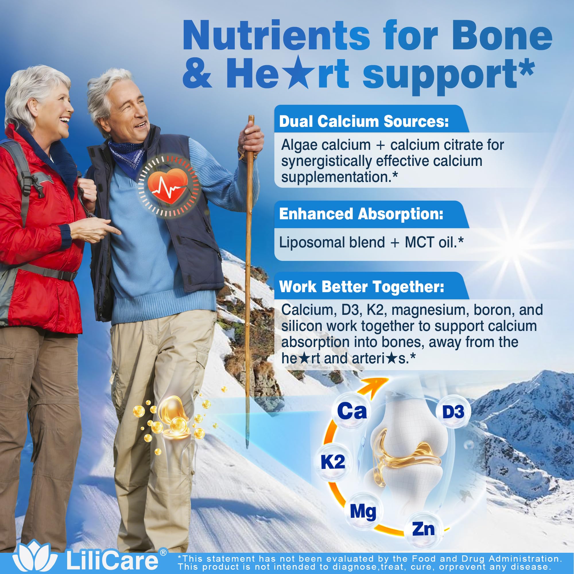 LILICARE Calcium Supplement 1200mg softgel in hand