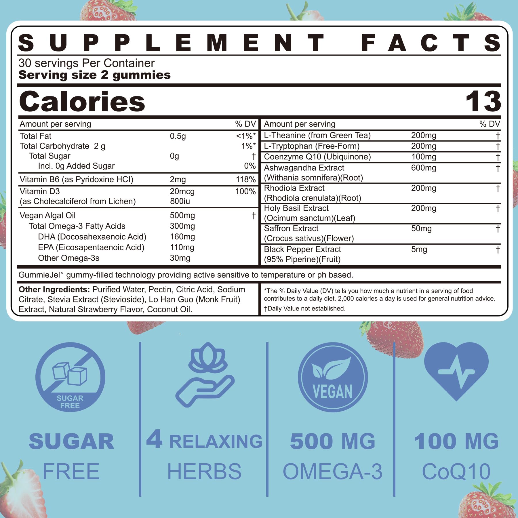 LILICARE Calm Gummies strawberry flavour gummy close-up