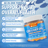 LILICARE Cod Liver Oil Gummies with fresh oranges