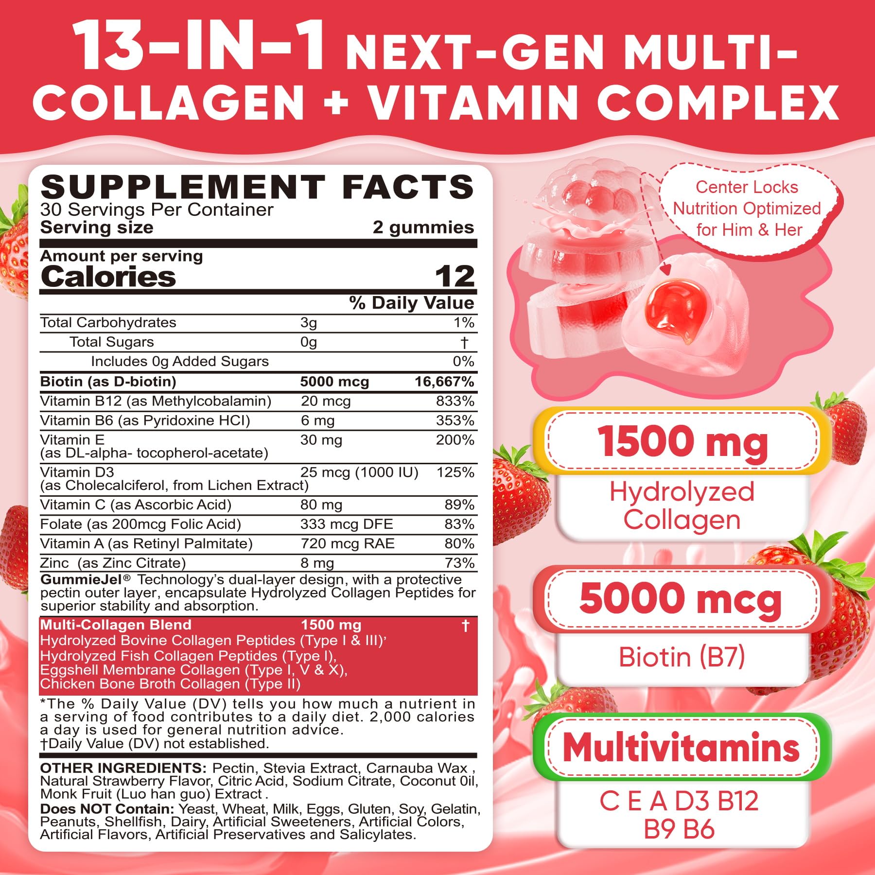 LILICARE Collagen Peptide Gummies close-up of gummies