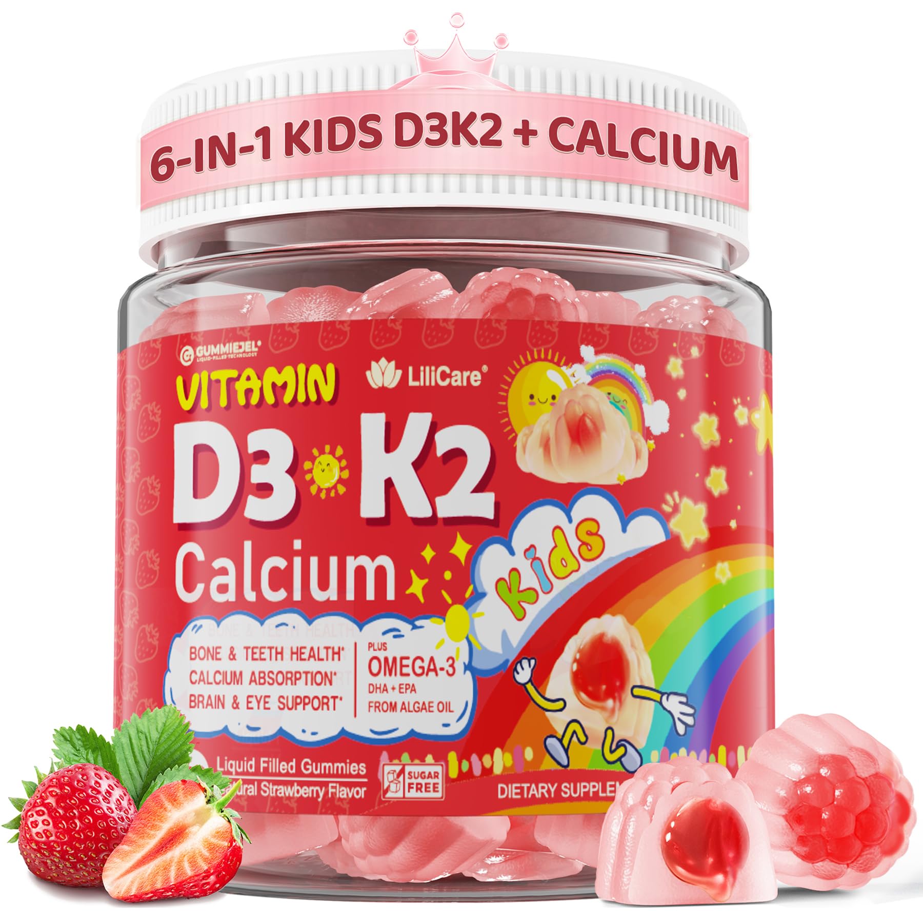 LILICARE D3K2 Gummies 6-IN-1 240g front view