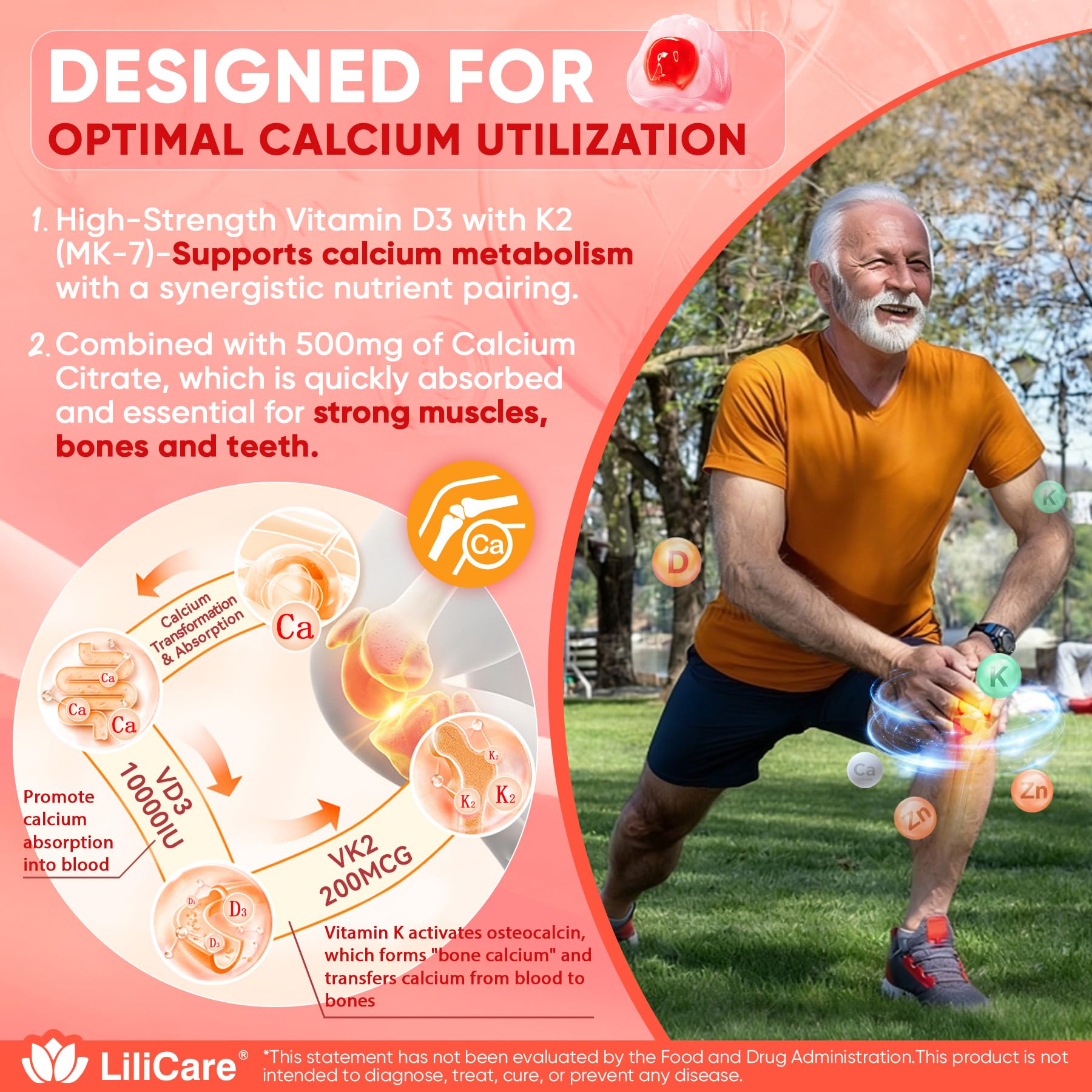 LILICARE D3K2 Gummies nutritional information